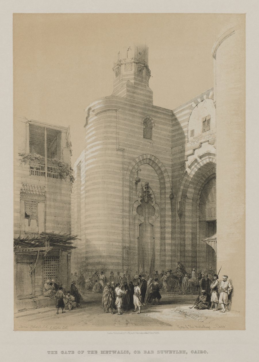Egypt and Nubia, Volume III: Gate of the Metwaleys, Cairo by Louis Haghe