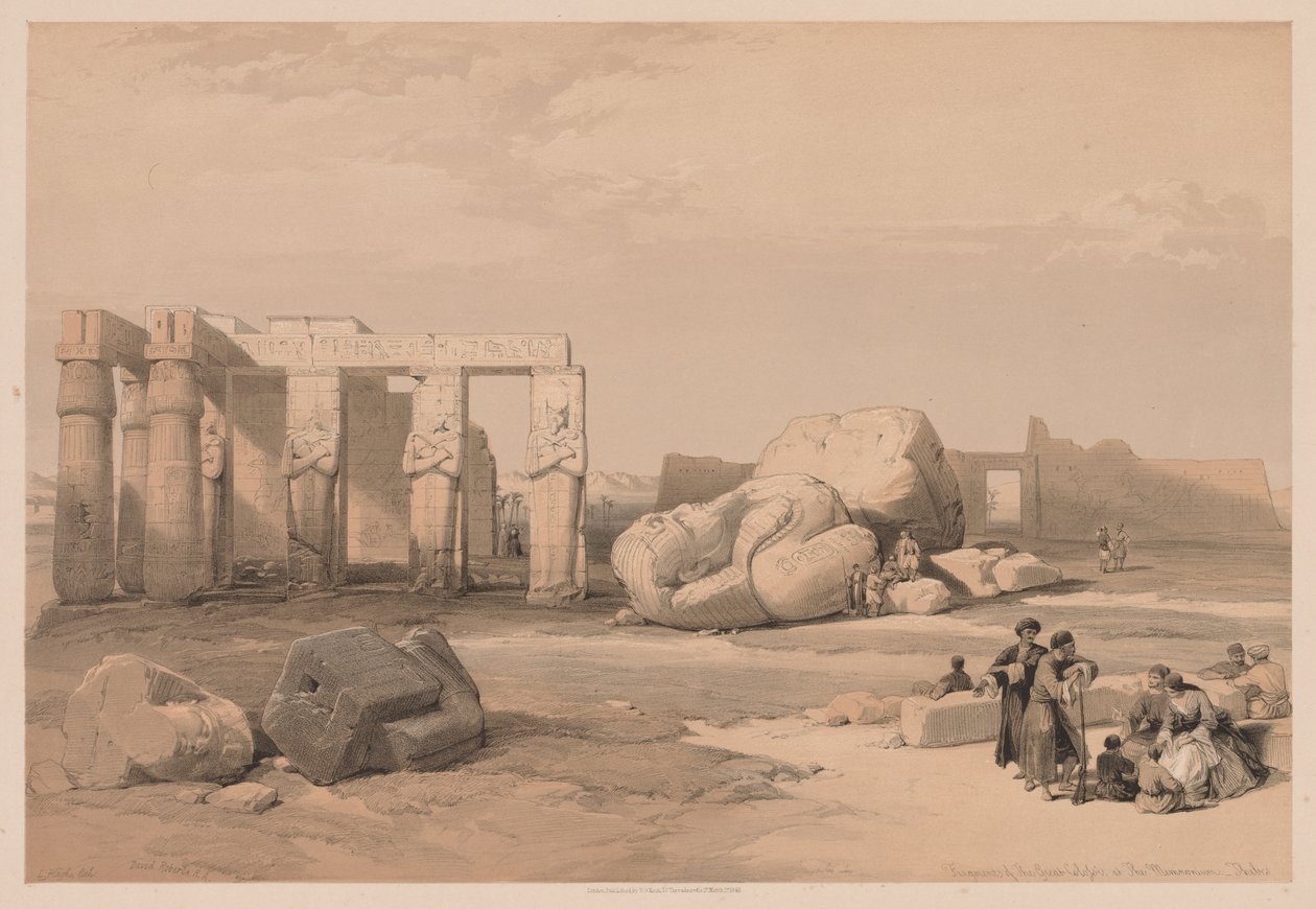 Egypt and Nubia: Volume II - No. 4, Fragments of the Great Colossi, at the Memnonium by Louis Haghe