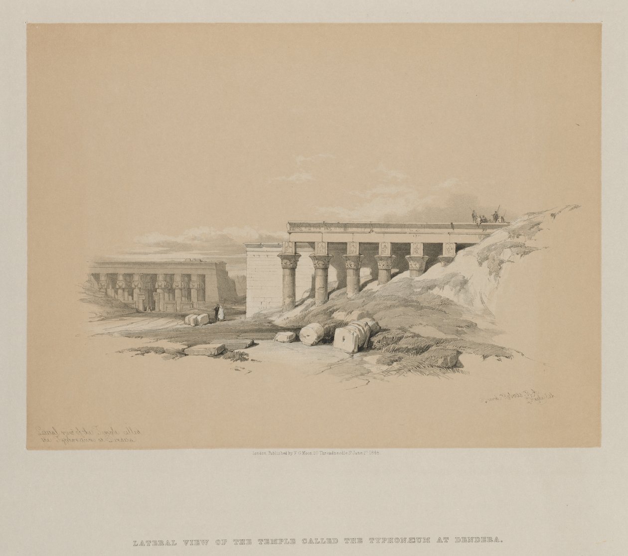 Egypt and Nubia, Volume II: Lateral View of the Temple called The Typhonoeum at Dendera, 1848 by Louis Haghe
