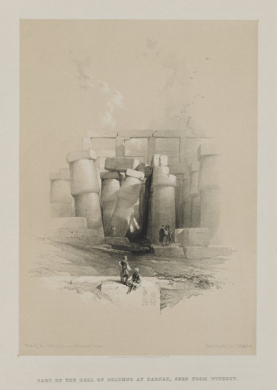 Egypt and Nubia, Volume II: Part of the Hall of Columns at Karnak, Thebes, 1847 by Louis Haghe