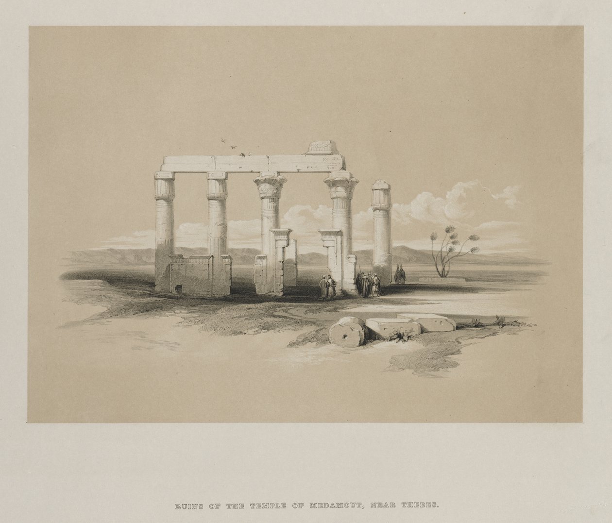 Egypt and Nubia, Volume II: Ruins of the Temple of Madamoud, at Thebes, 1847 by Louis Haghe