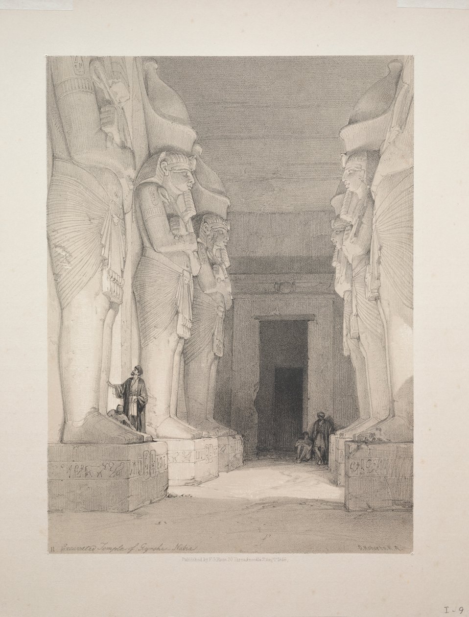 Egypt and Nubia: Volume I - No. 9, Excavated Temple of Gyrshe, Nubia by Louis Haghe