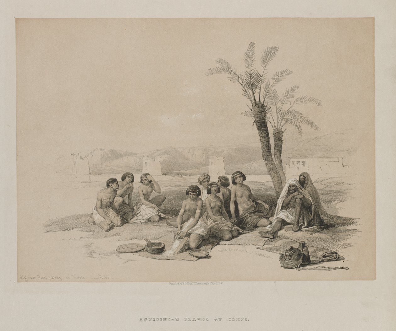 Abyssinian Slaves Resting at Korti-Nubia by Louis Haghe