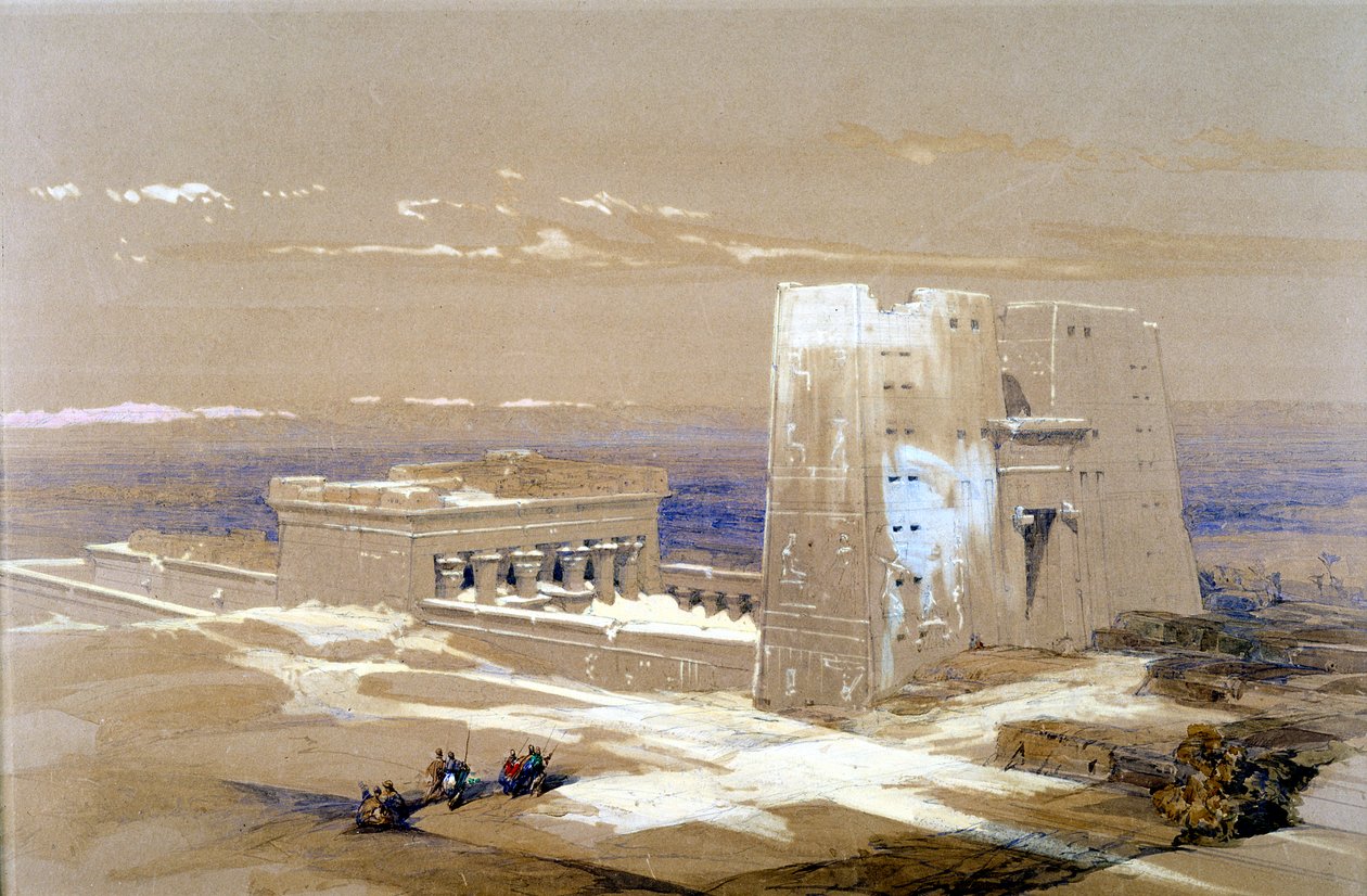 Sandstone Temple of Edfu, Dedicated to the Falcon-Headed God Horus, Egypt, 1838 by Louis Haghe