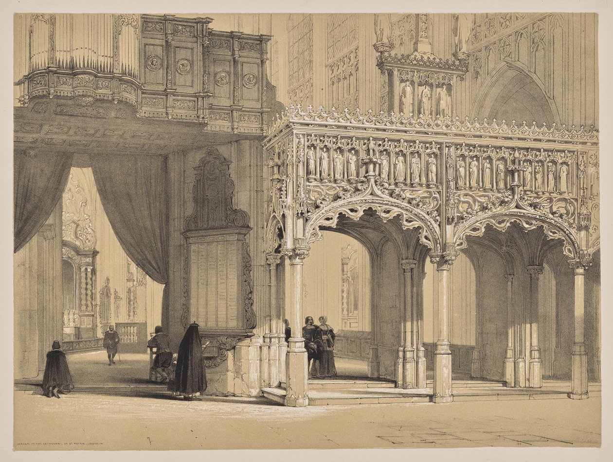 Sketches in Belgium and Germany, First Series, Screen in the Cathedral of St. Peter, Louvain by Louis Haghe