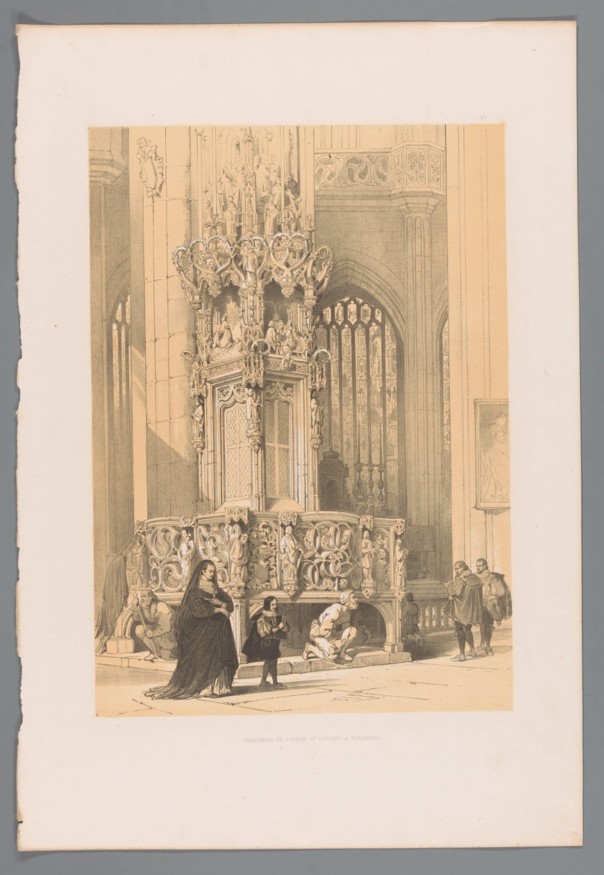 Tabernacle in St. Lawrence Church in Nuremberg by Louis Haghe