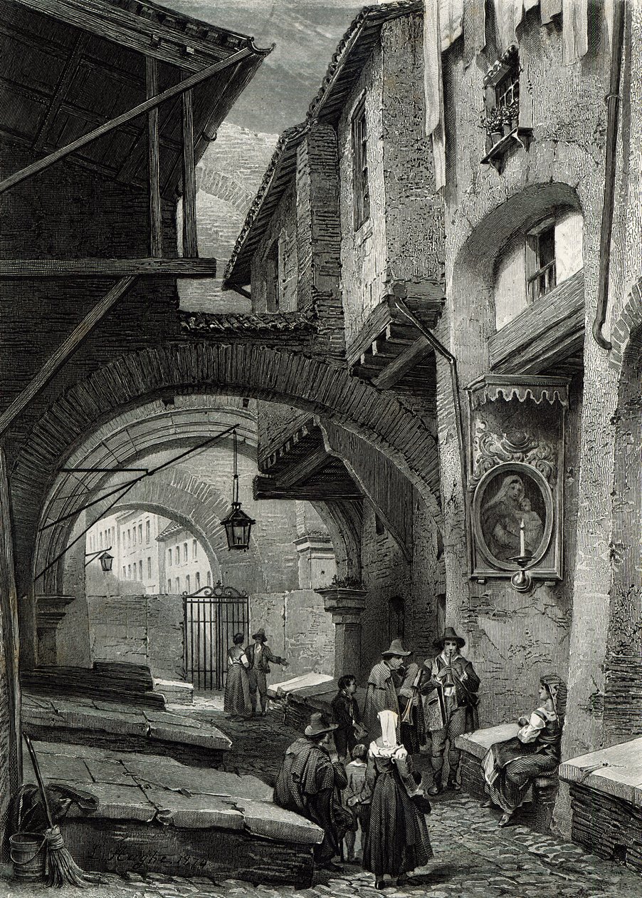 The Ghetto, Rome, Engraved by S.V. Hunt, Cassell and Company by Louis Haghe