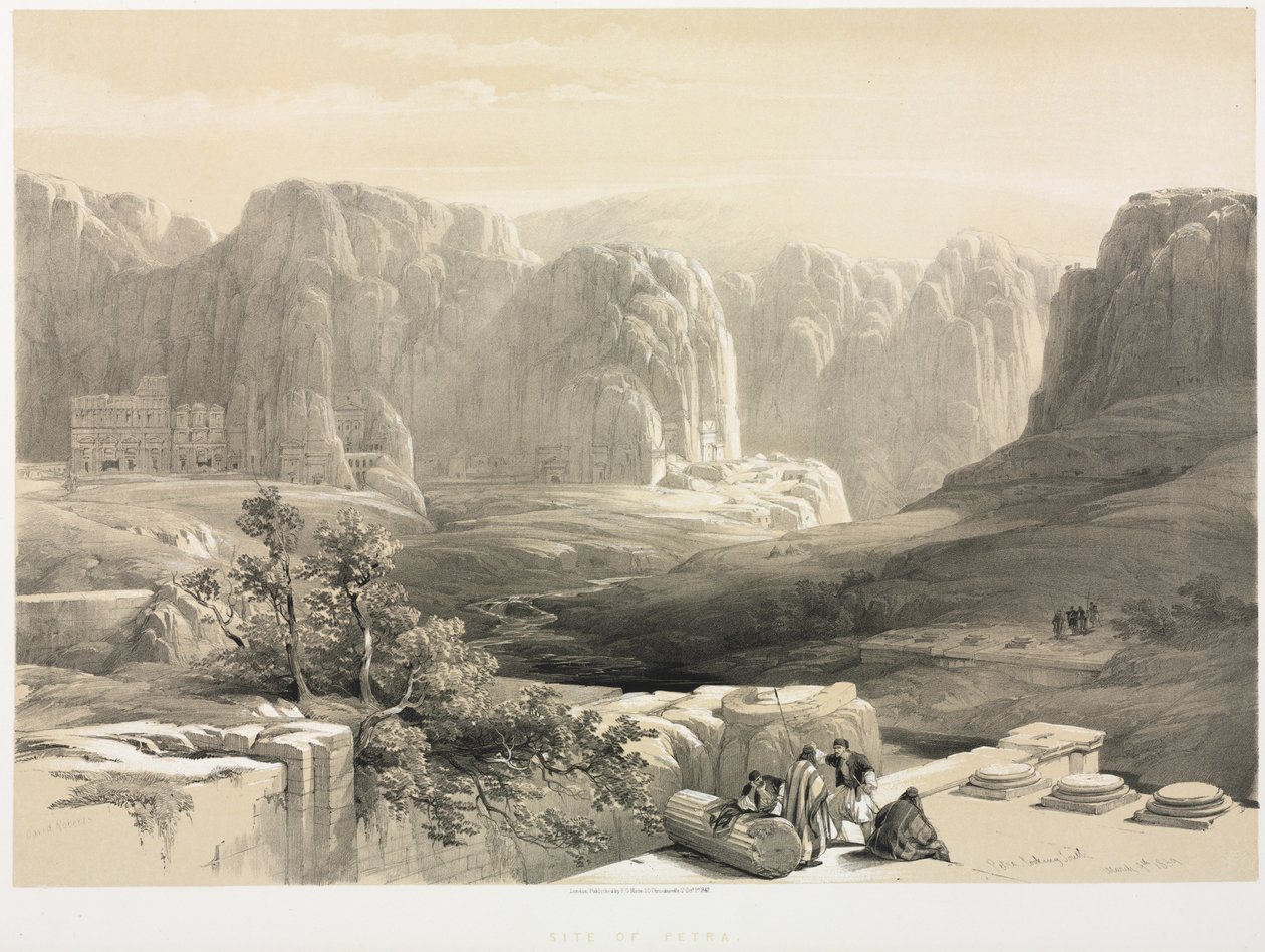 The Holy Land, Syria, Idumea, Arabia, Egypt & Nubia (Vol. III): Petra, Looking South by Louis Haghe