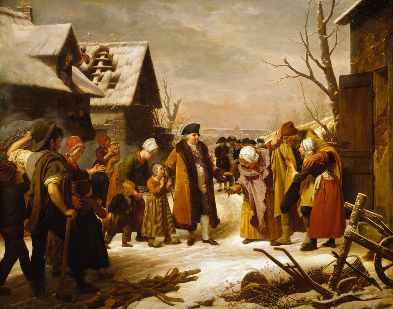 Louis XVI Distributing Alms to the Poor of Versailles during the Winter of 1788 by Louis Hersent