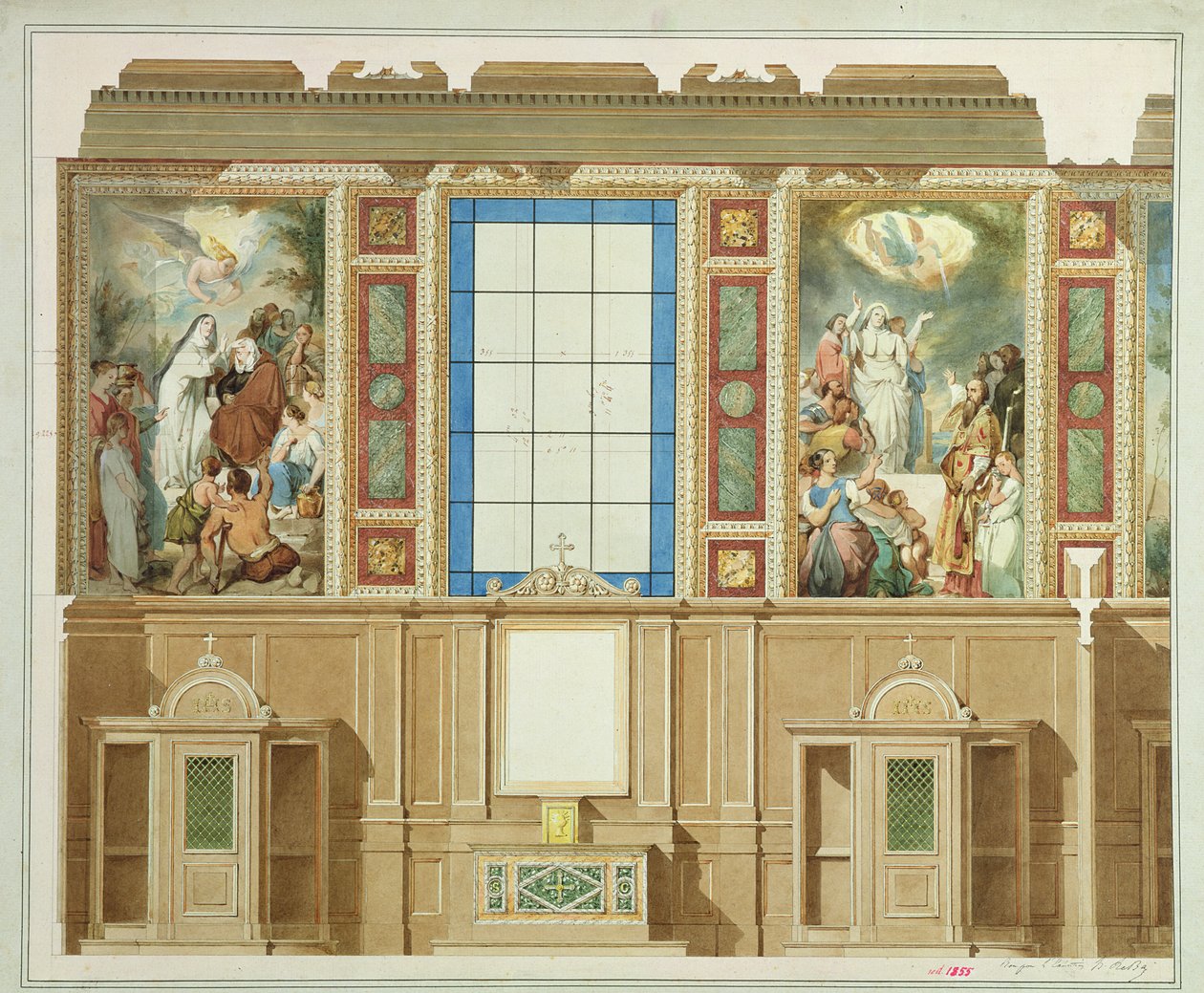 Detail of one of the chapels below the side aisles, from the project to ...