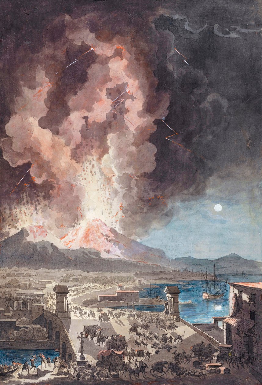 Eruption of Mount Vesuvius, Italy, in 1779 by Louis Jean (after) Desprez