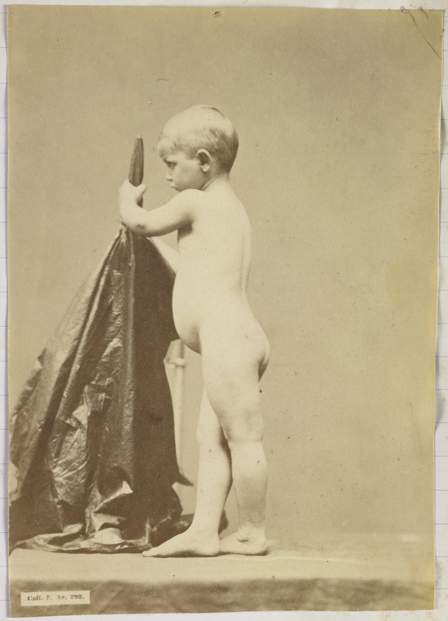 Study of a nude child, standing seen from the side by Louis Jean Baptiste Igout (attributed to)