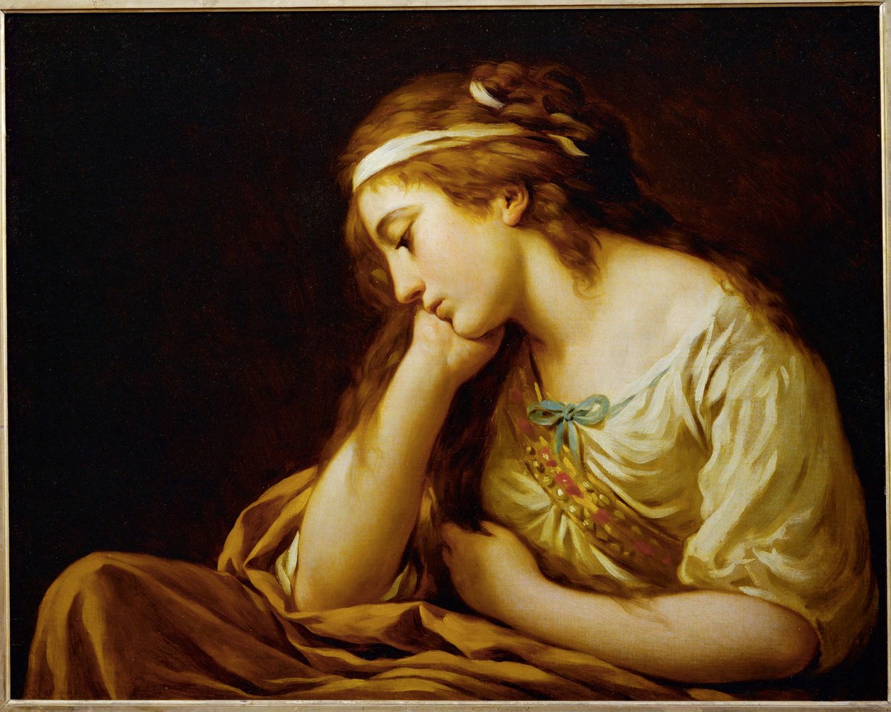Melancholy by Louis Jean Francois I Lagrenee