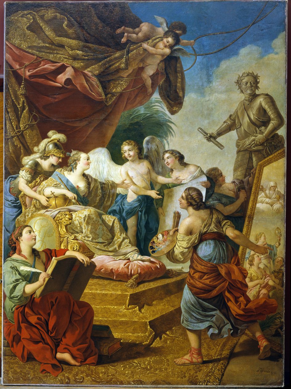 Empress Elisabeth Petrovna as Patroness of the Arts by Louis Jean Francois I Lagrenee