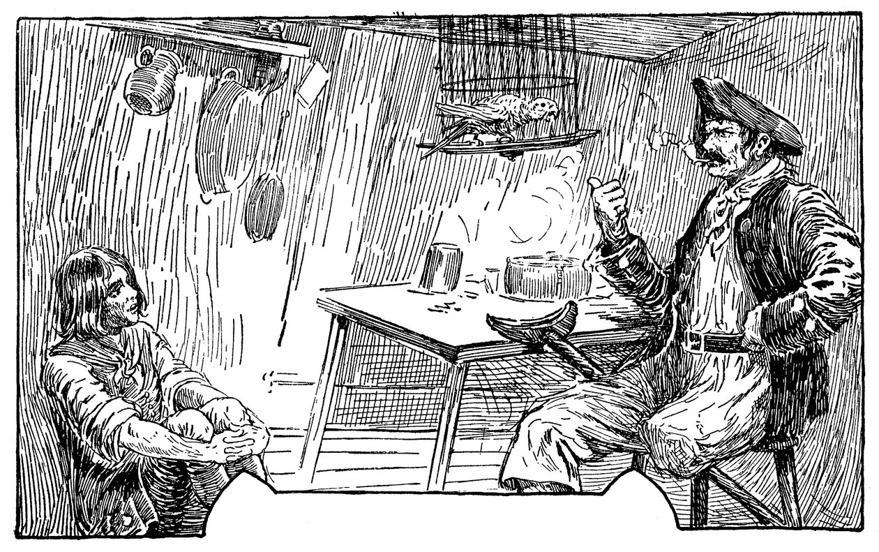 Illustration by Louis Rhead for the novel 'Treasure Island' by Robert ...