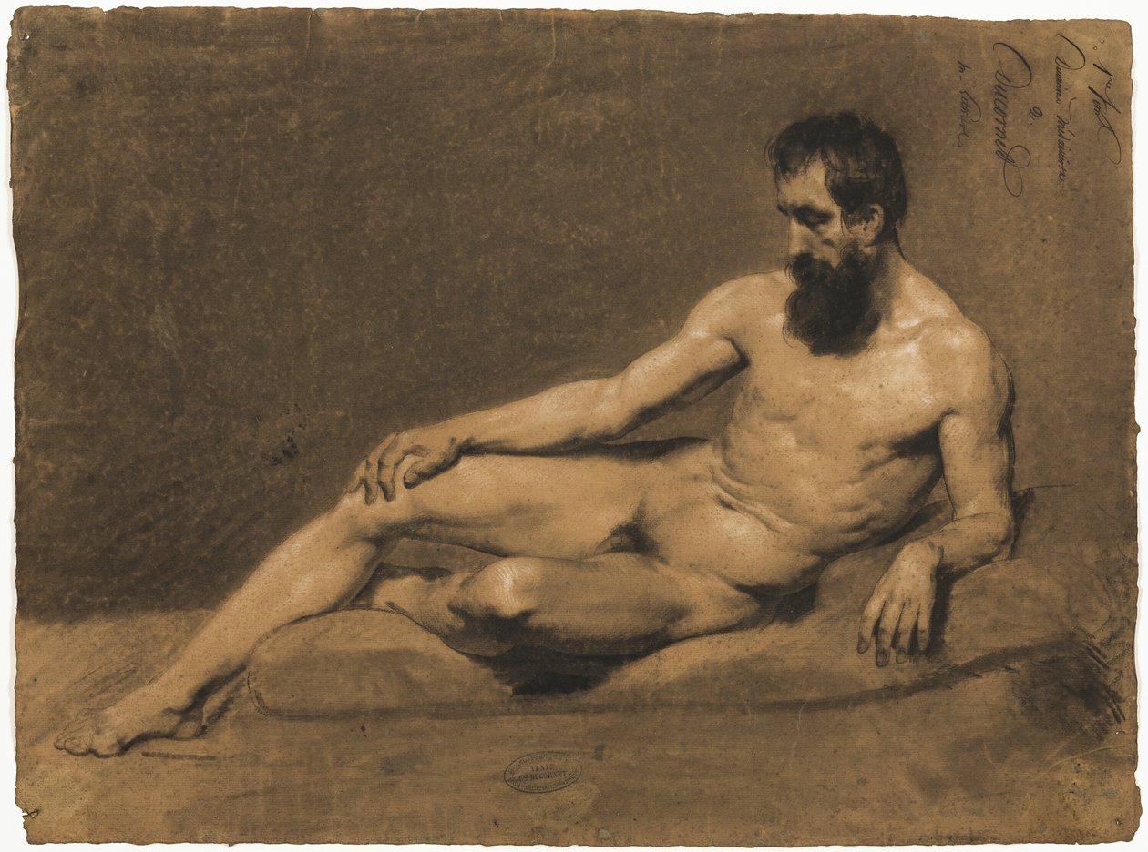 Reclining Male Nude by Louis Joseph Cesar Ducornet