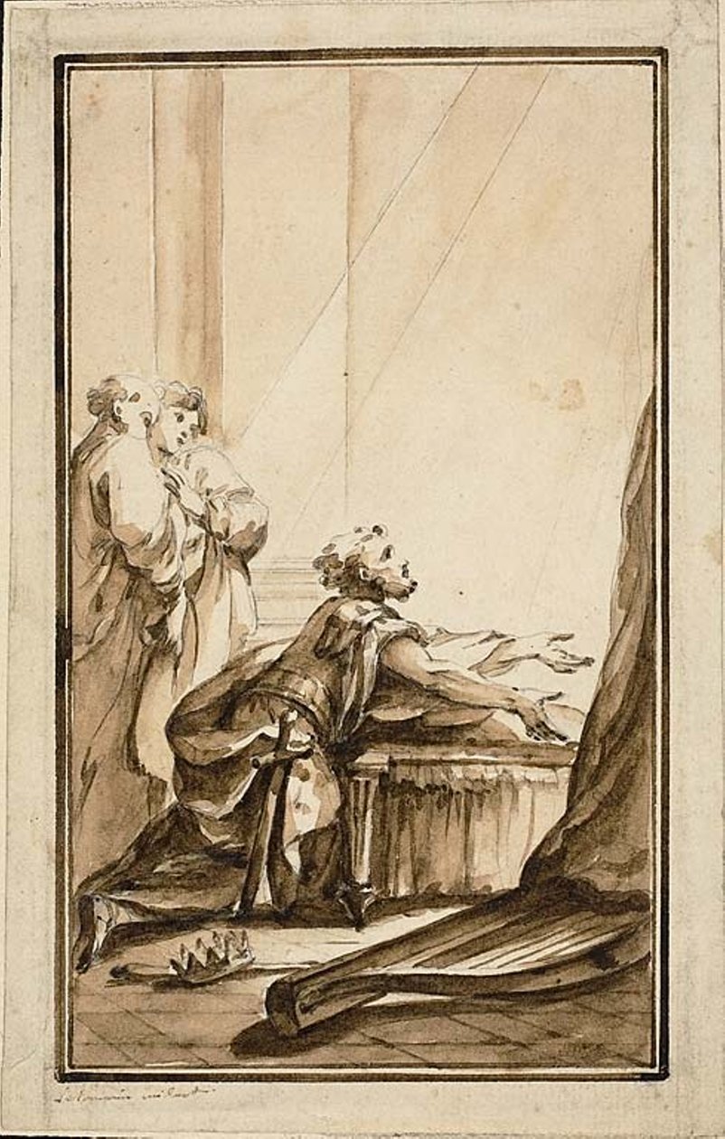 King David Kneeling in Penitence by Louis Joseph Le Lorrain