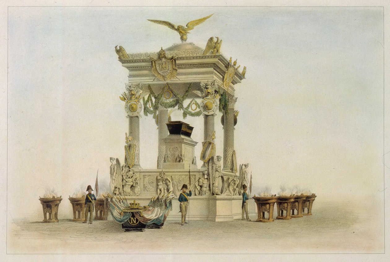 Coffin of Napoleon in the Church at Les Invalides by Louis Jules Arnout