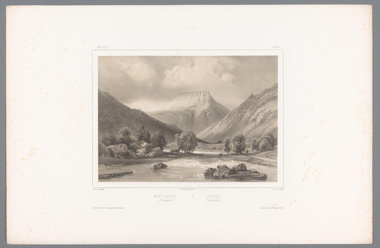 View of the Gaustatoppen in Telemark by Louis Julien Jacottet