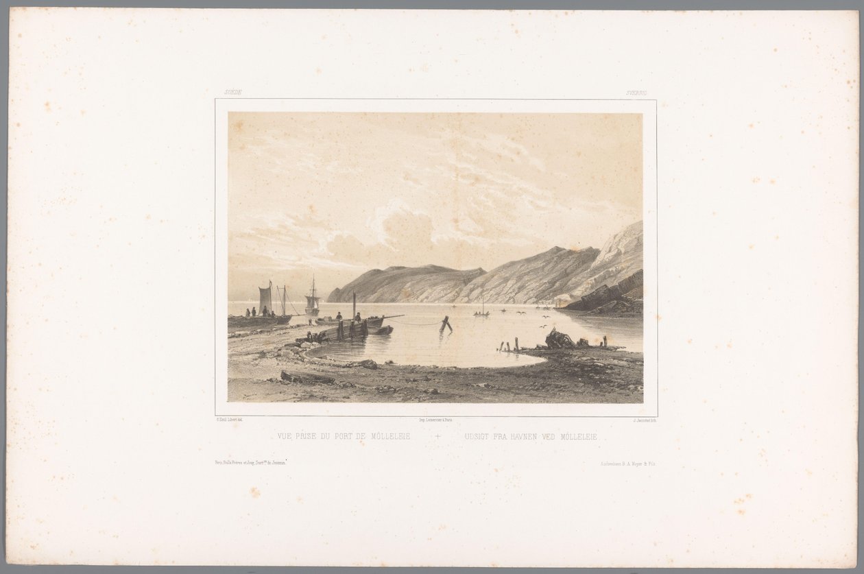 View of the Port of Mölle by Louis Julien Jacottet