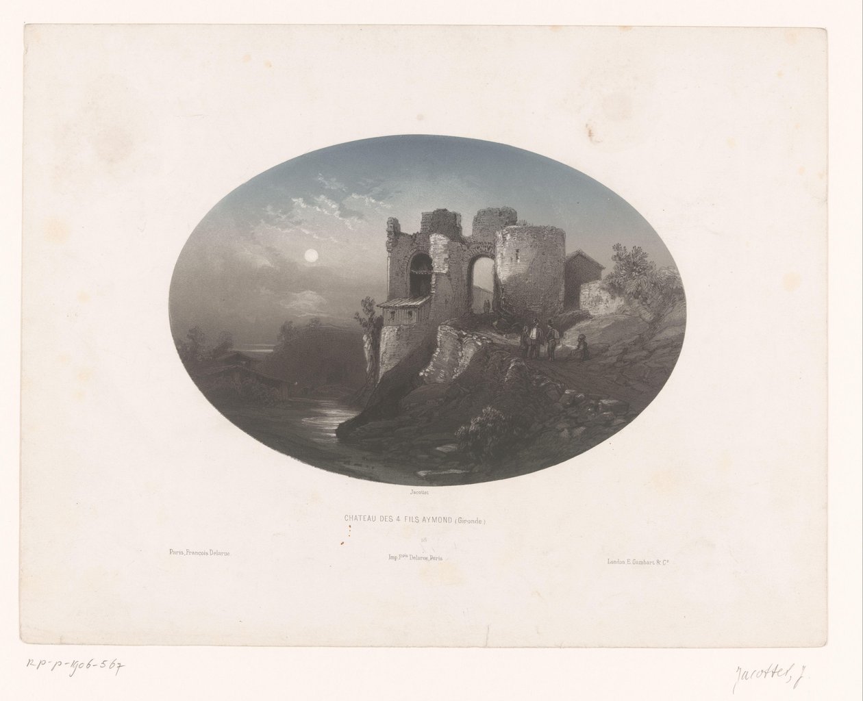 View of the Ruins of the Castle of the Four Sons of Aymon by Louis Julien Jacottet