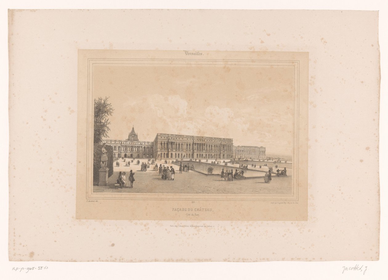 View of the Castle of Versailles from the Gardens by Louis Julien Jacottet