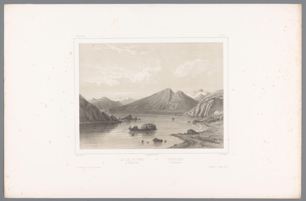View of Lake Norsjø in Telemark by Louis Julien Jacottet
