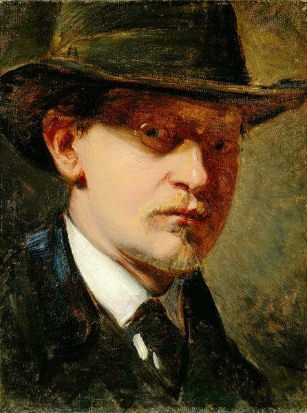 Self Portrait with Hat by Louis Kolitz