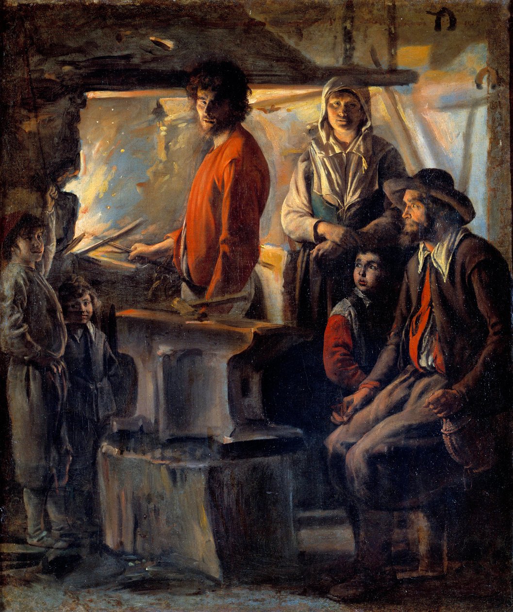 The Blacksmith or the Marechal in His Forge by Louis le Nain