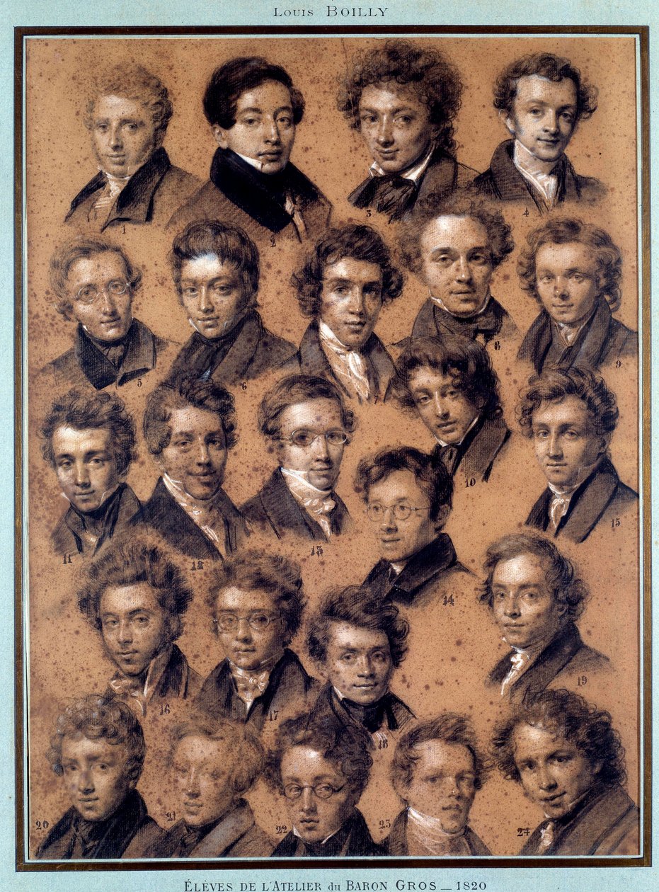 Portrait of the Students of the Studio of the Painter Antoine Jean Gros by Louis Leopold Boilly