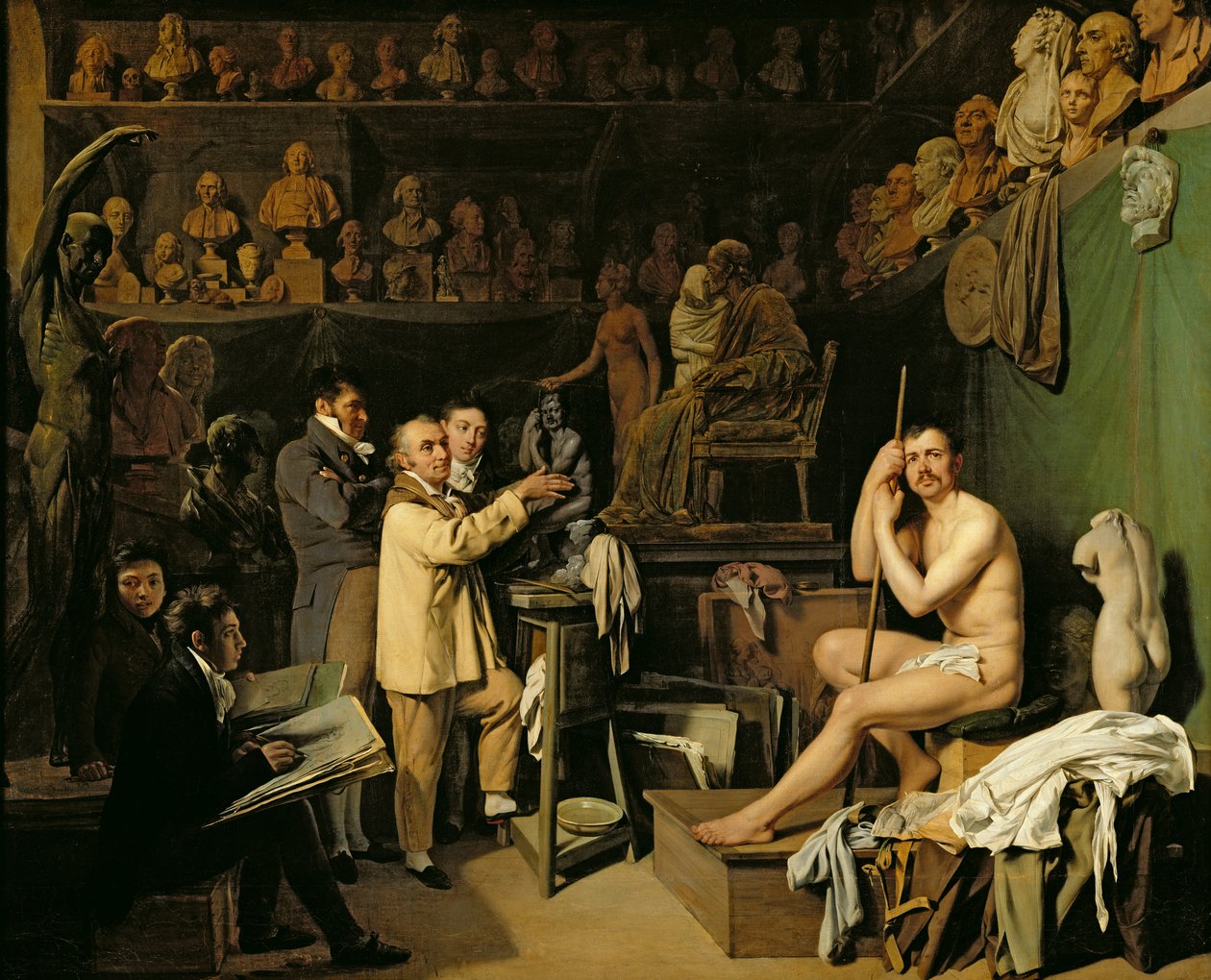 The Studio of Jean Antoine Houdon by Louis Leopold Boilly