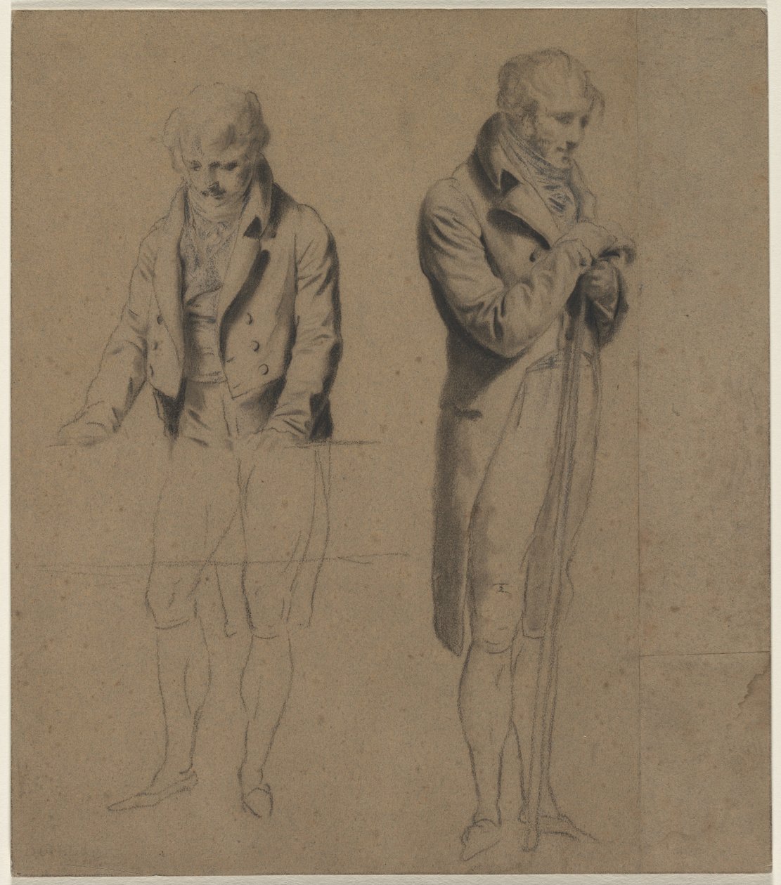 Two Standing Figures Study for A Game of Billiards, c. 1807 by Louis Leopold Boilly