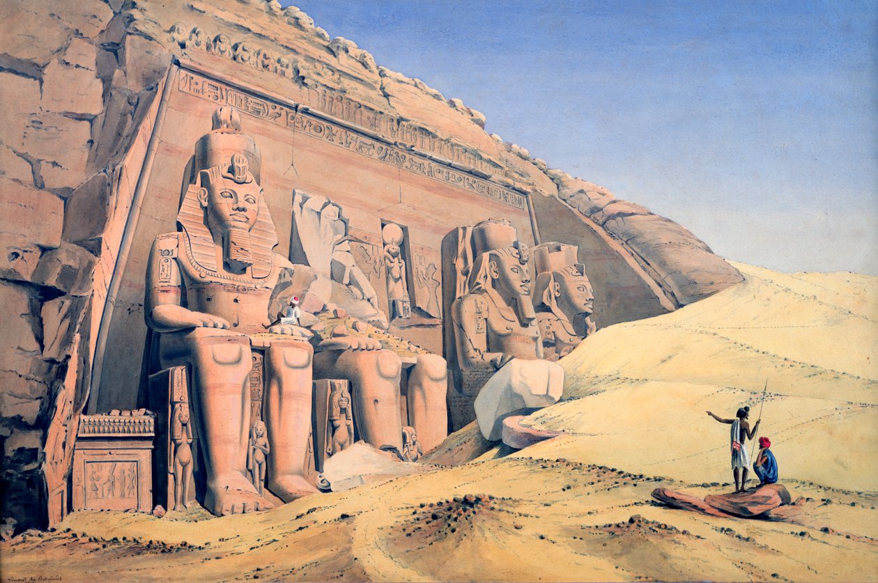Great Temple of Ramesses II, Abu Simbel, 1846 by Louis M. A. Linant de Bellefonds,