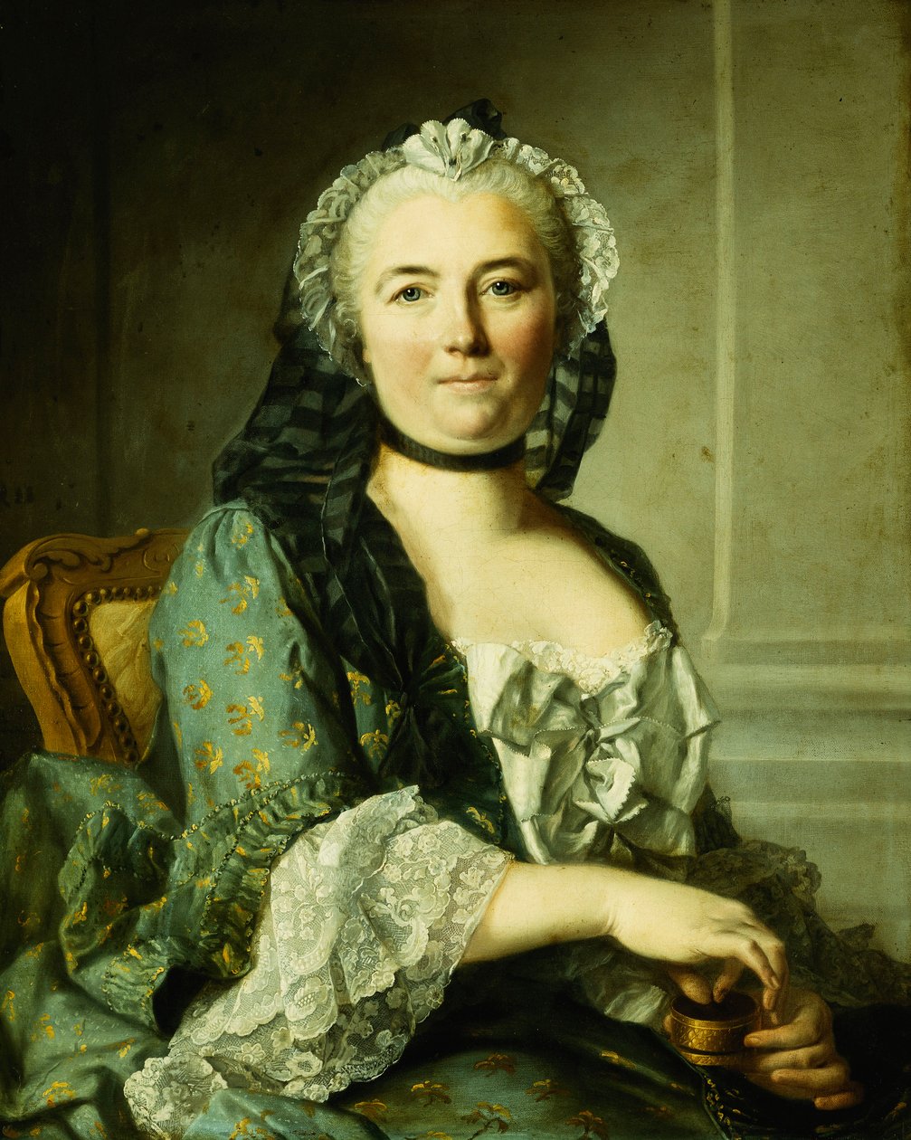 Portrait of a Lady, Seated, Half Length, with a Snuff Box by Louis Tocqué
