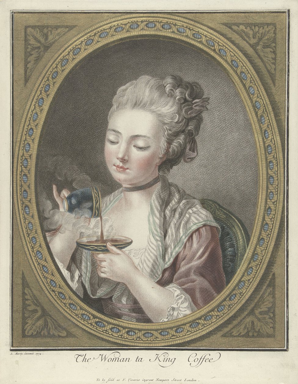 Bust of a Young Woman Drinking Coffee by Louis Marin Bonnet