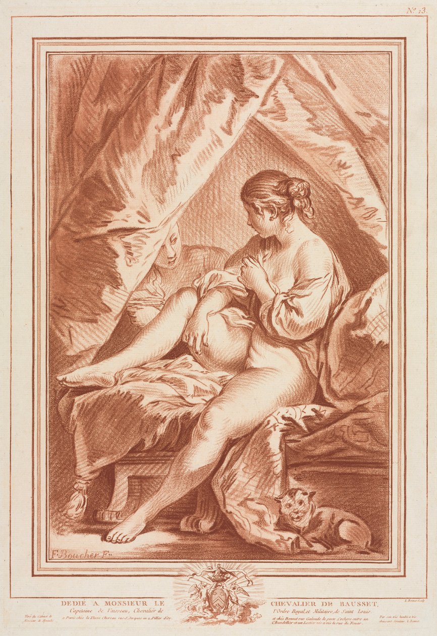 Young Woman Seated on a Bed, before 1764 by Louis Marin Bonnet