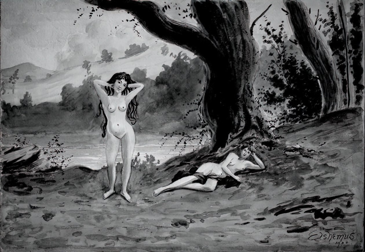 Two Nudes by Louis Michel Eilshemius