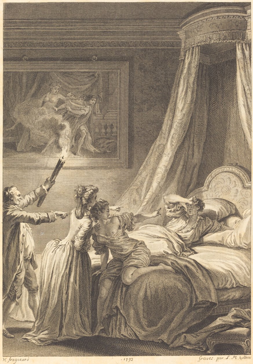 The Punished Gascon by Louis Michel Halbou and Antoine Jean Duclos after Jean Honoré Fragonard