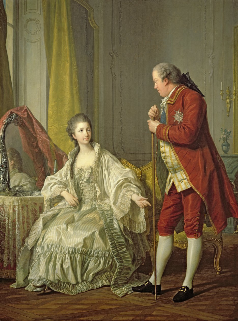 Portrait of the Marquis de Marigny and his Wife, Marie-Francoise Constance Julie Filleul by Louis Michel van Loo