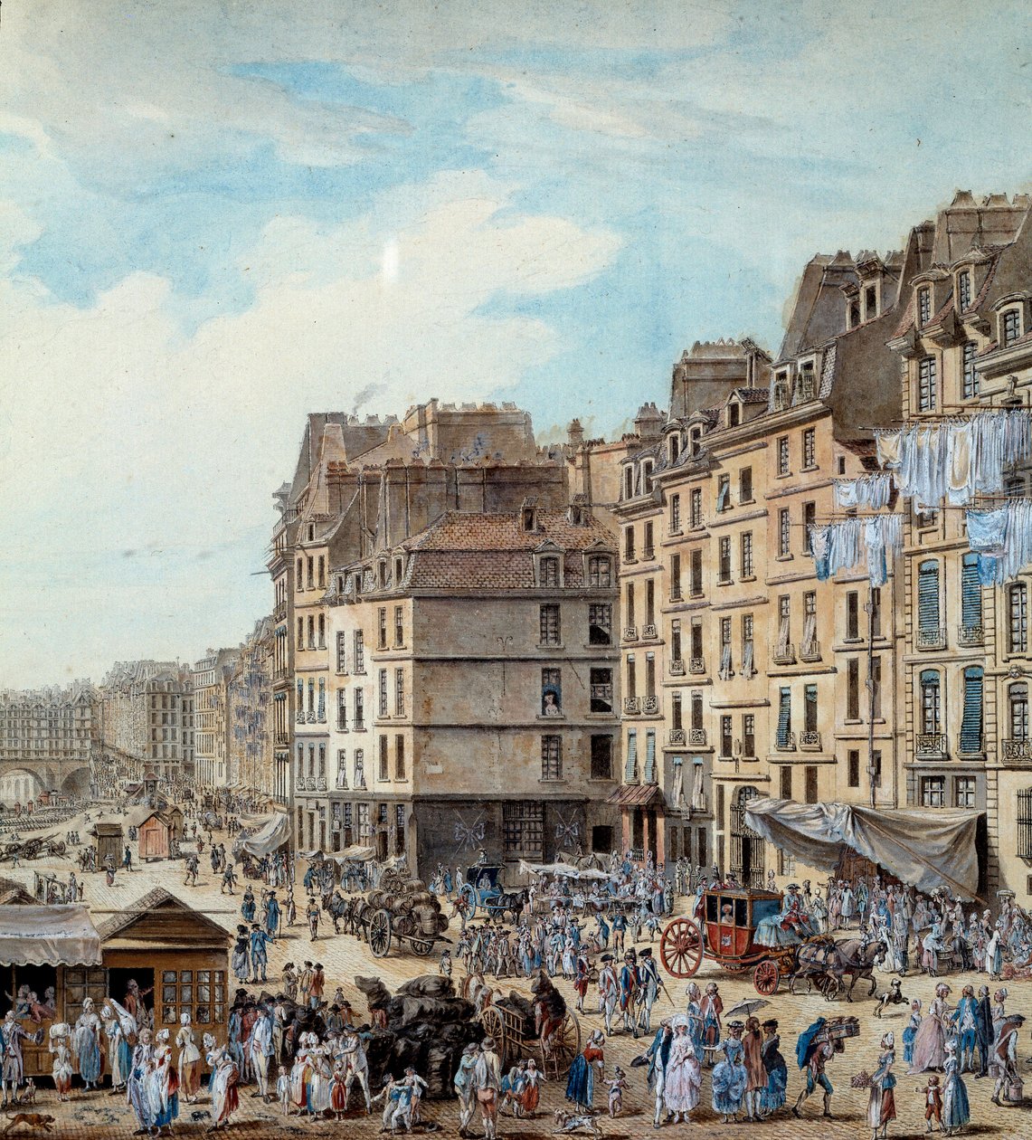 Maritime life on the docks of the Port in Paris in 1782 (detail) by Louis Nicolas de Lespinasse