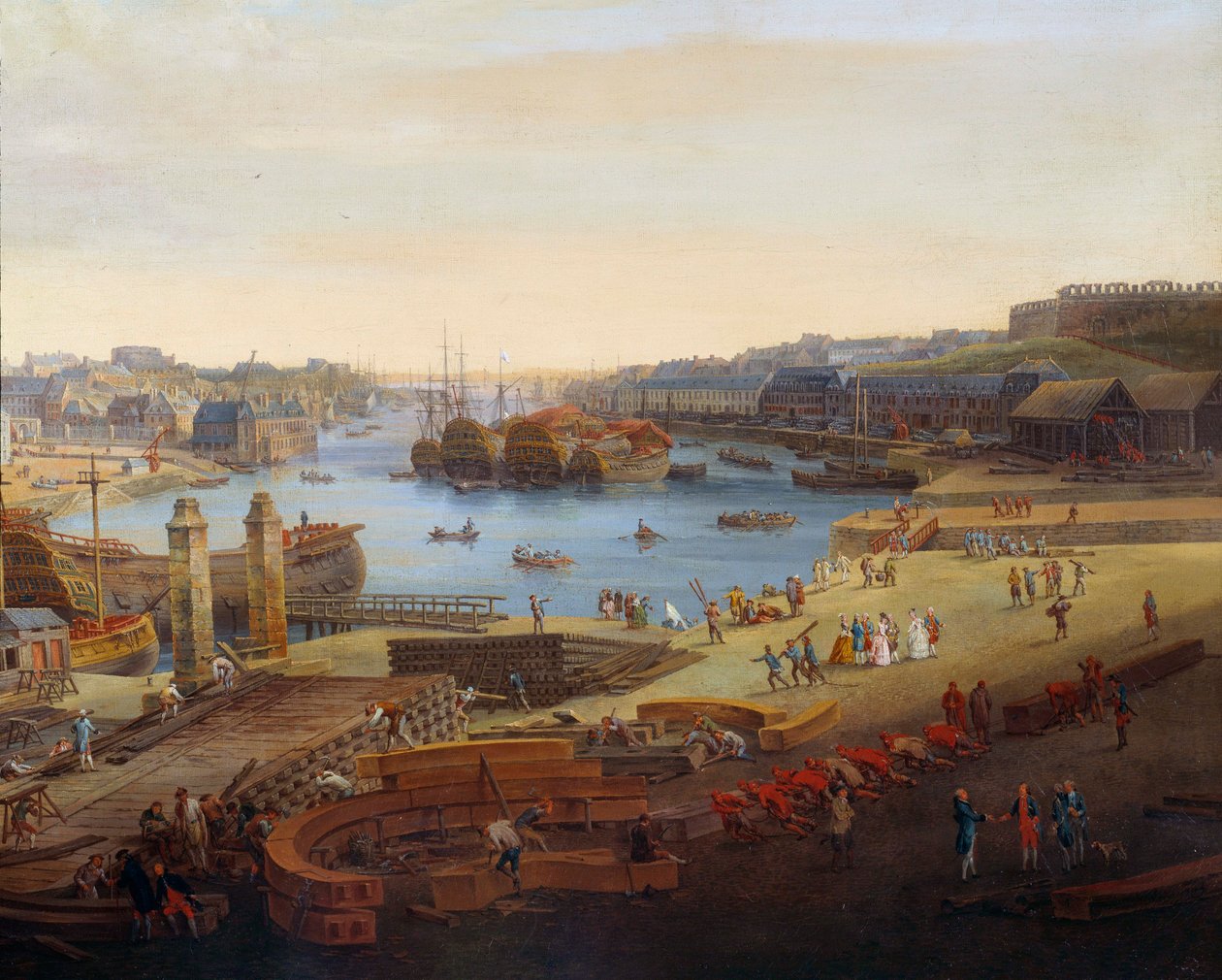 The Port of Brest (Detail) by Louis Nicolas van Blarenberghe