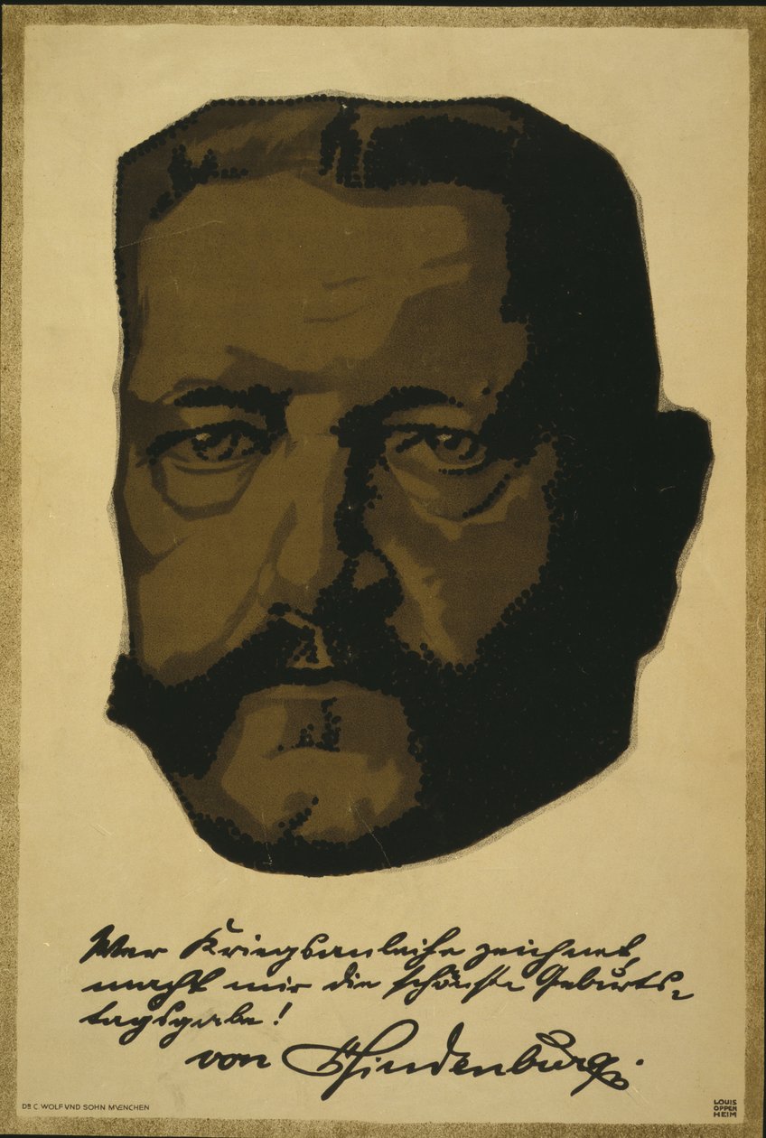 Portrait of General Field Marshall Paul von Hindenburg by Louis Oppenheim