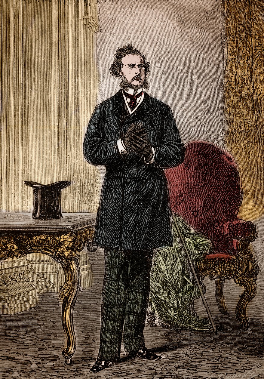 Portrait of Phileas Fogg, character from the adventure novel “Around ...