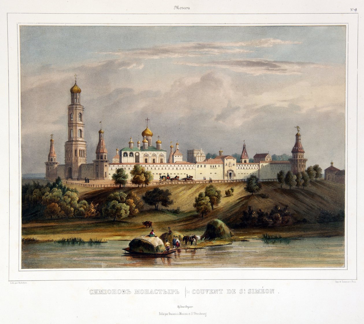 View of the Simonov Monastery in Moscow by Louis Philippe Alphonse Bichebois