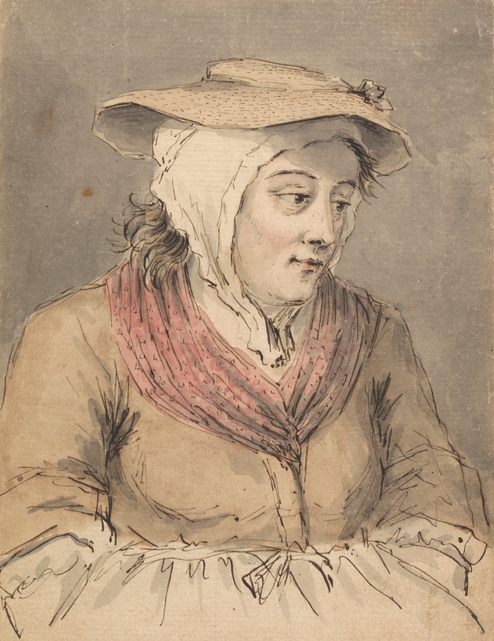 A Fisherwoman, Hands under Apron by Louis Philippe Boitard