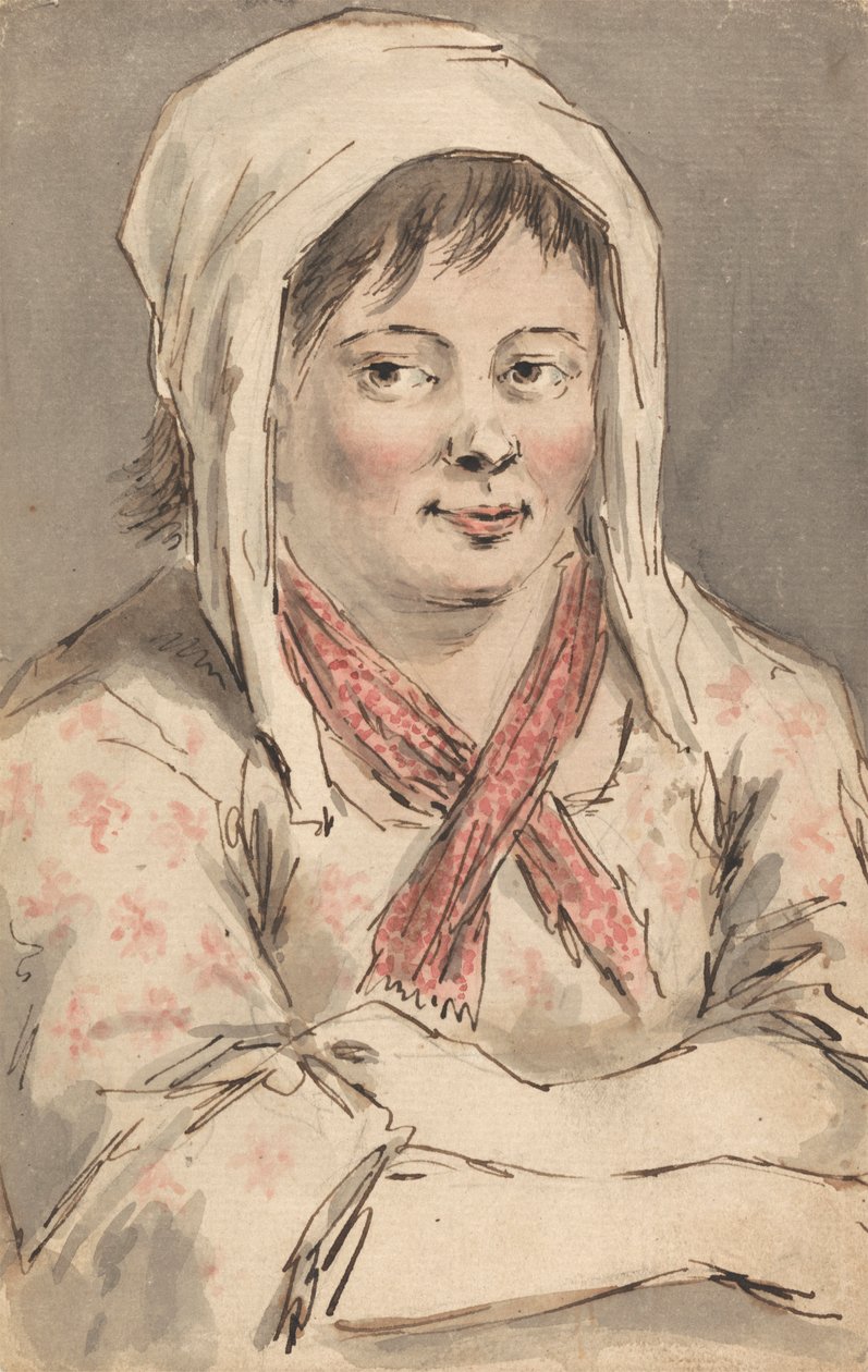 A Young Peasant Girl with Arms Folded by Louis Philippe Boitard