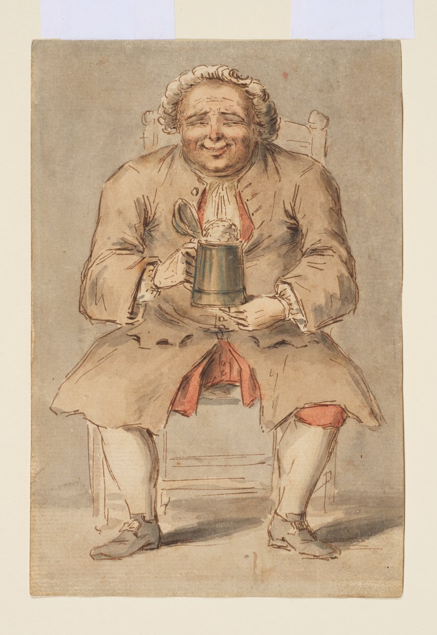Seated man with a tankard by Louis Philippe Boitard