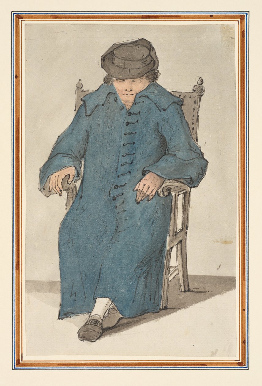 Study of a Sleeping Man, Full Length Seated in a Chair by Louis Philippe Boitard