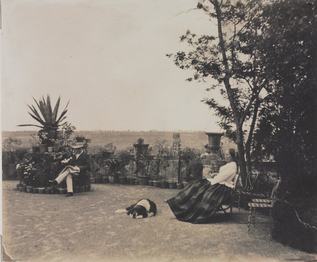 Untitled (Man and Woman Relaxing) by Louis Pierre Theophile Dubois de Nehaut