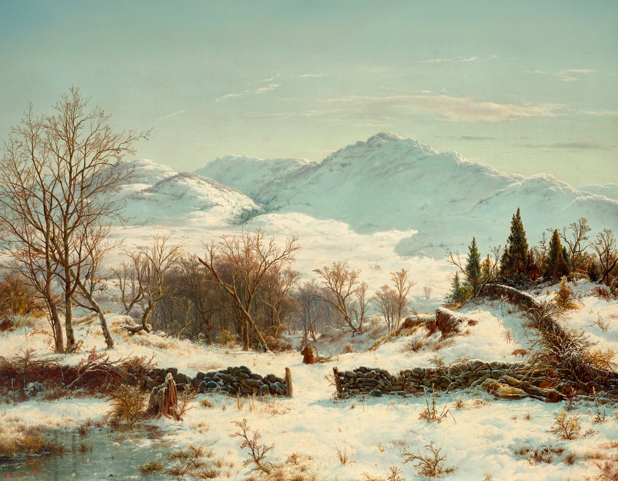 Winter Scene by Louis Remy Mignot